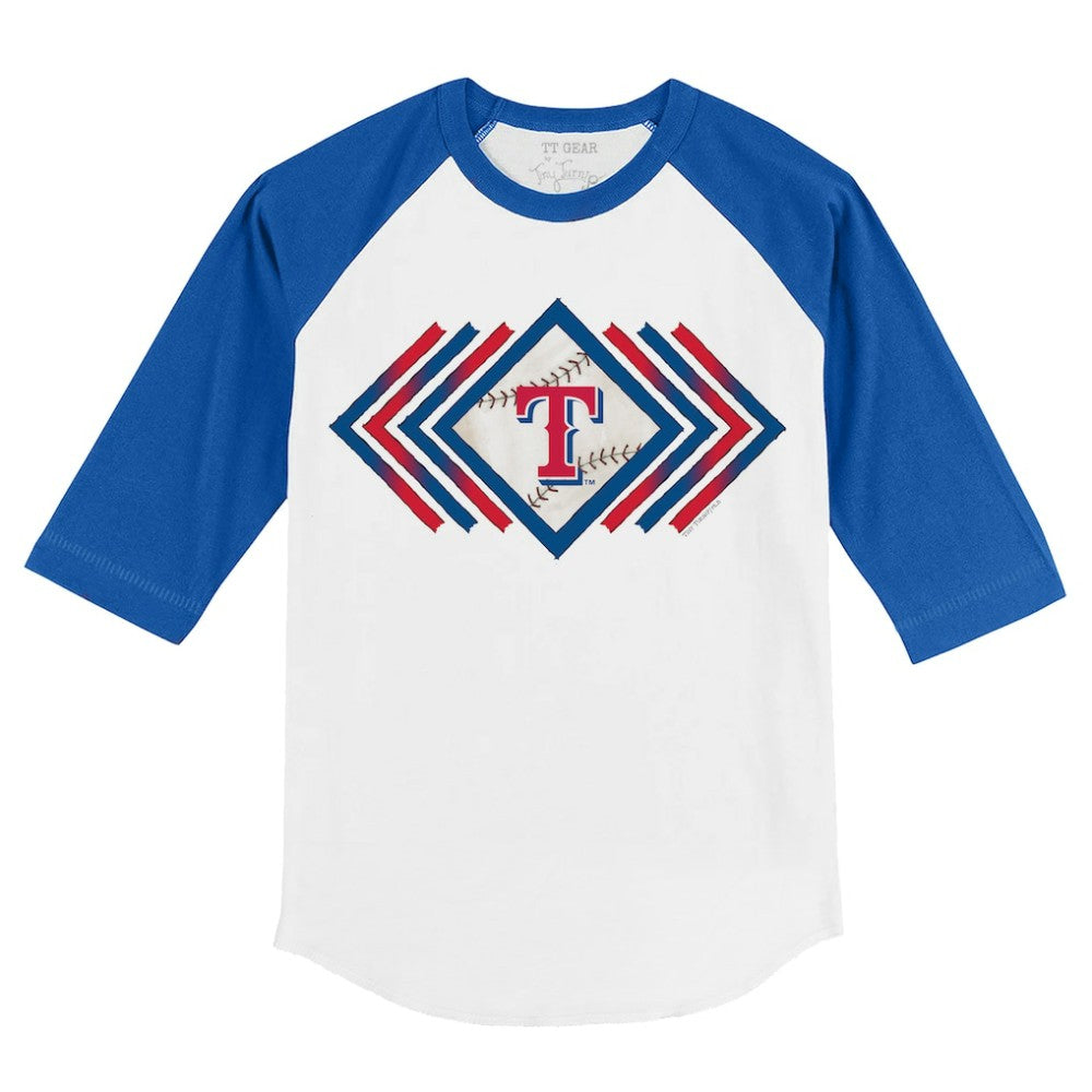 Texas Rangers Tiny Turnip Youth Prism Arrows 3/4-Sleeve Raglan T-Shirt - White/Royal - MLB Online