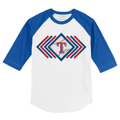 Texas Rangers Tiny Turnip Youth Prism Arrows 3/4-Sleeve Raglan T-Shirt - White/Royal - MLB Online