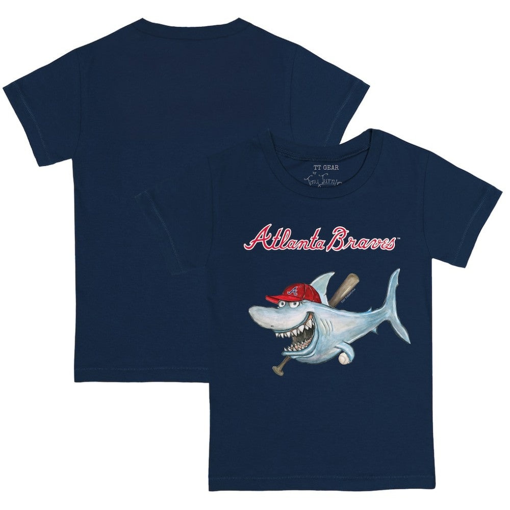 Atlanta Braves Tiny Turnip Youth Shark T-Shirt - Navy - MLB Discount