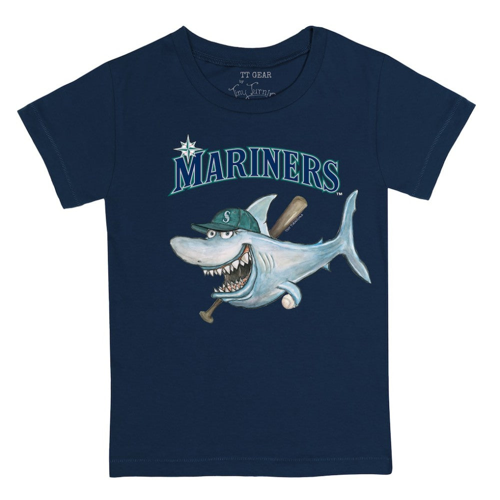 Seattle Mariners Tiny Turnip Youth Shark T-Shirt - Navy - MLB on Sale