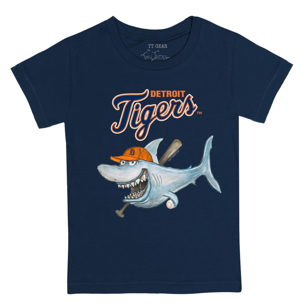 Detroit Tigers Tiny Turnip Youth Shark T-Shirt - Navy - MLB Lifestyle
