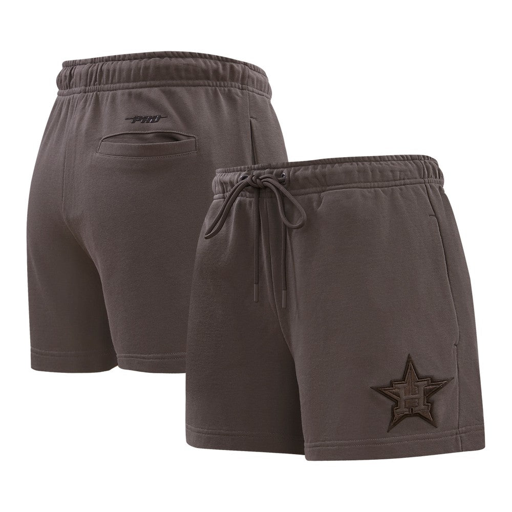 Houston Astros Pro Standard Women's Neutral Fleece Shorts - Brown - MLB Sale