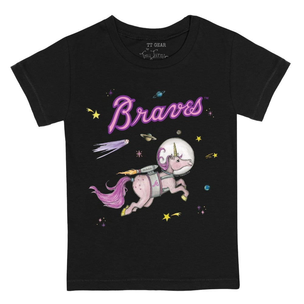 Atlanta Braves Tiny Turnip Youth Space Unicorn T-Shirt - Black - MLB Online