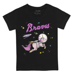 Atlanta Braves Tiny Turnip Youth Space Unicorn T-Shirt - Black - MLB Online