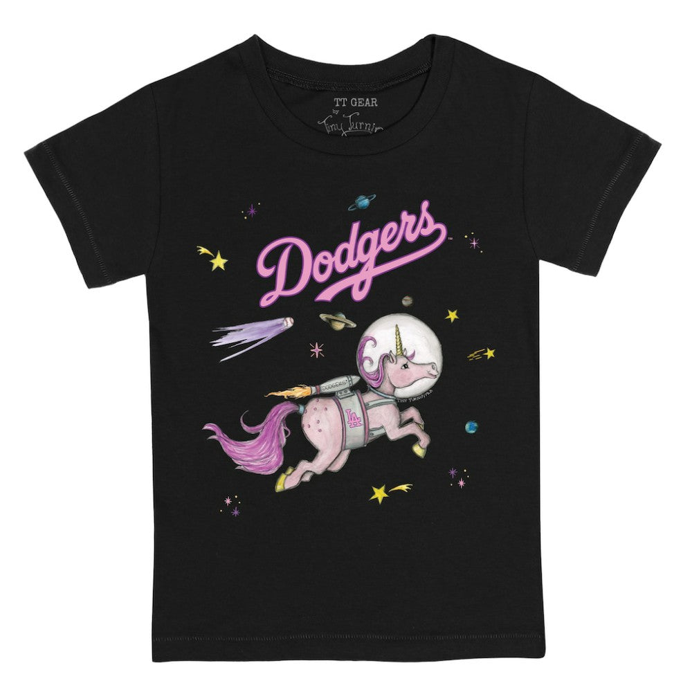 Los Angeles Dodgers Tiny Turnip Youth Space Unicorn T-Shirt - Black - MLB Lifestyle