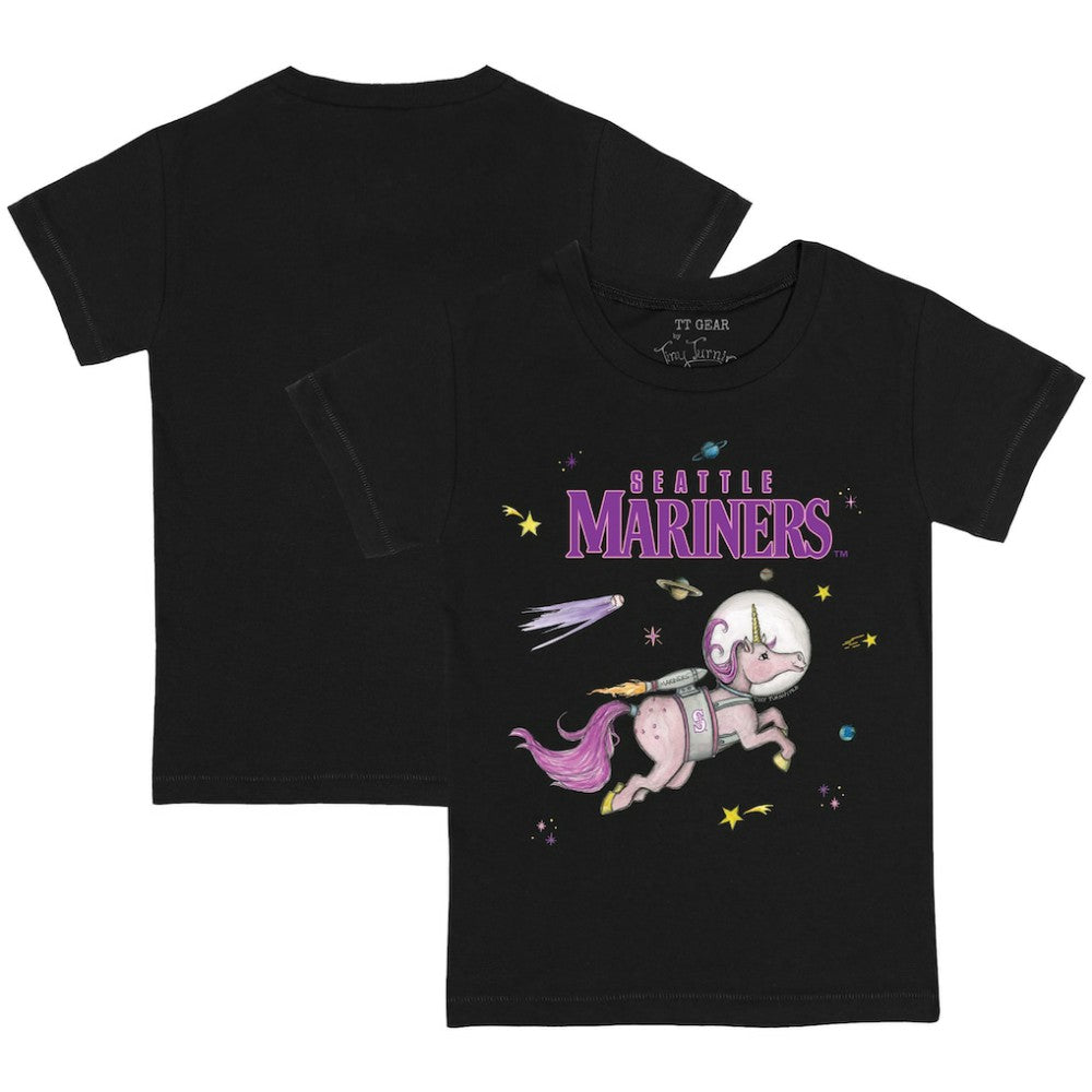 Seattle Mariners Tiny Turnip Youth Space Unicorn T-Shirt - Black - MLB Lifestyle