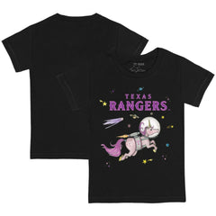 Texas Rangers Tiny Turnip Youth Space Unicorn T-Shirt - Black - MLB Discount