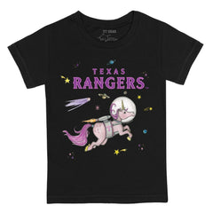 Texas Rangers Tiny Turnip Youth Space Unicorn T-Shirt - Black - MLB Discount