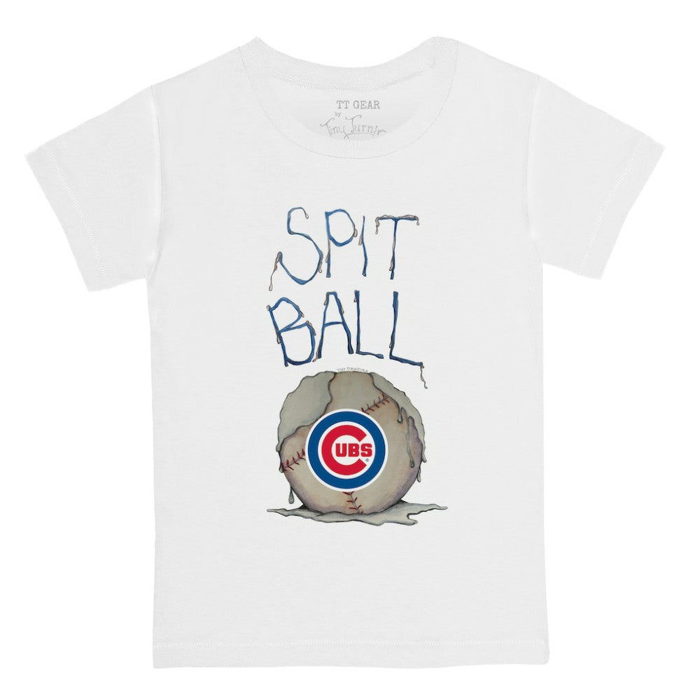 Chicago Cubs Tiny Turnip Youth Spit Ball T-Shirt - White - MLB on Sale