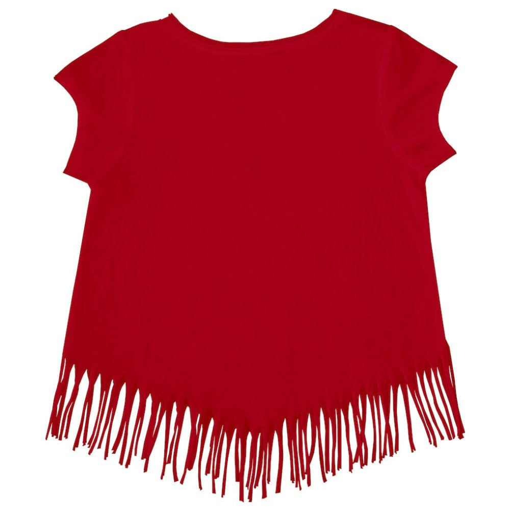 Philadelphia Phillies Tiny Turnip Girls Youth Stacked Fringe T-Shirt - Red - MLB Discount