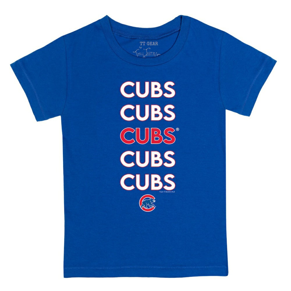 Chicago Cubs Tiny Turnip Youth Stacked T-Shirt - Royal - MLB Sale