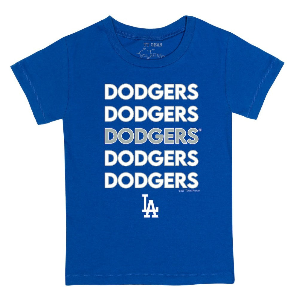 Los Angeles Dodgers Tiny Turnip Youth Stacked T-Shirt - Royal - MLB Sale