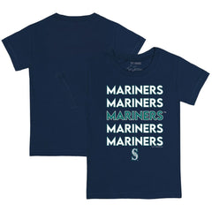 Seattle Mariners Tiny Turnip Youth Stacked T-Shirt - Navy - MLB Sale