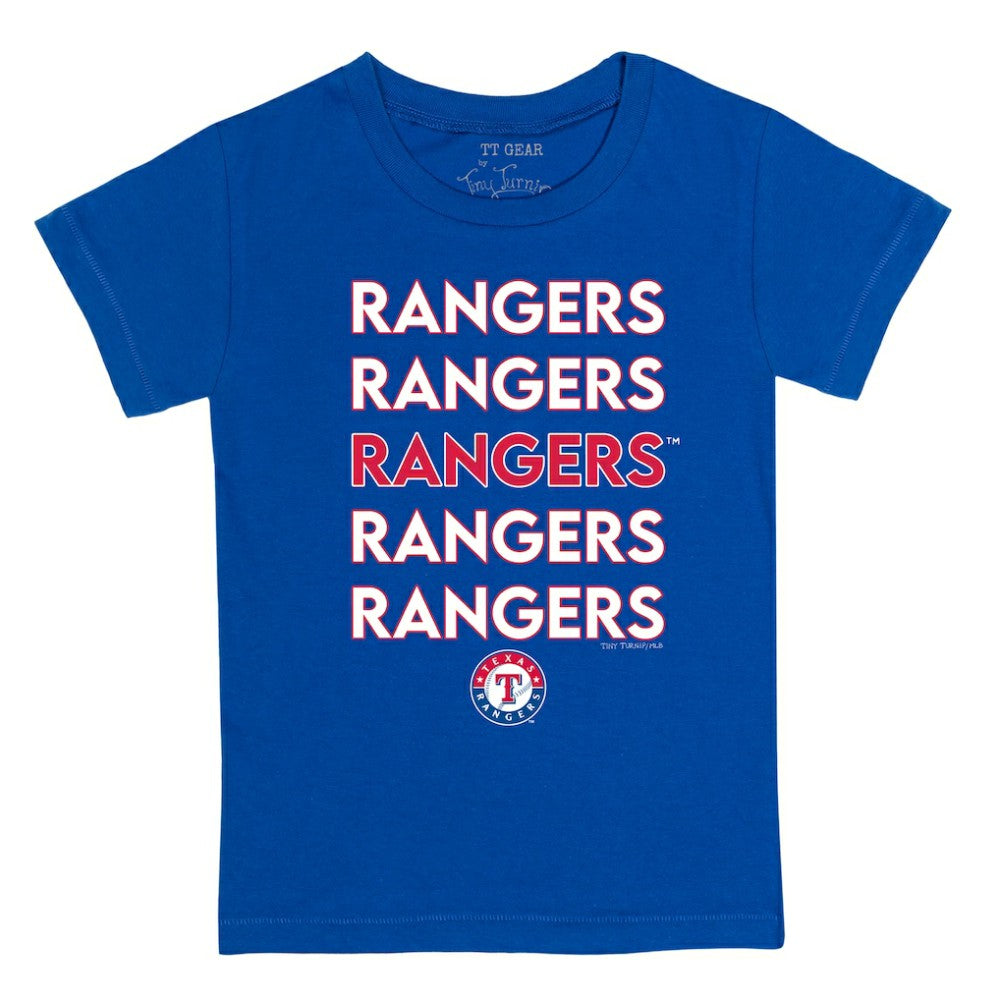 Texas Rangers Tiny Turnip Youth Stacked T-Shirt - Royal - MLB Discount