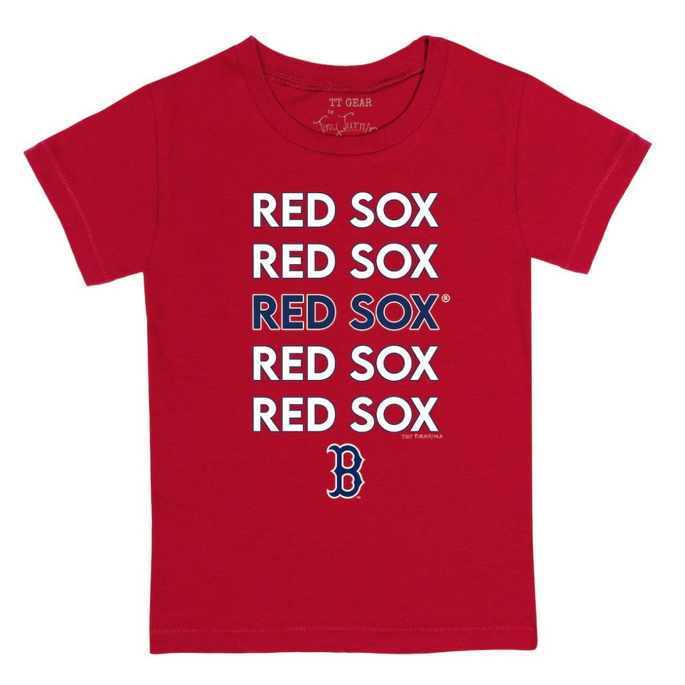 Boston Red Sox Tiny Turnip Youth Stacked T-Shirt - Red - MLB Discount