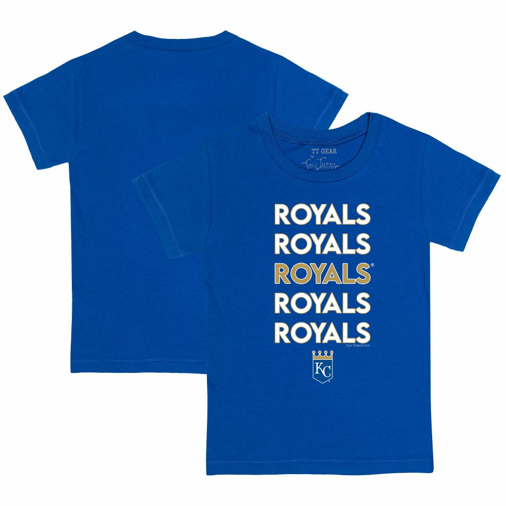 Kansas City Royals Tiny Turnip Youth Stacked T-Shirt - Royal - MLB Lifestyle