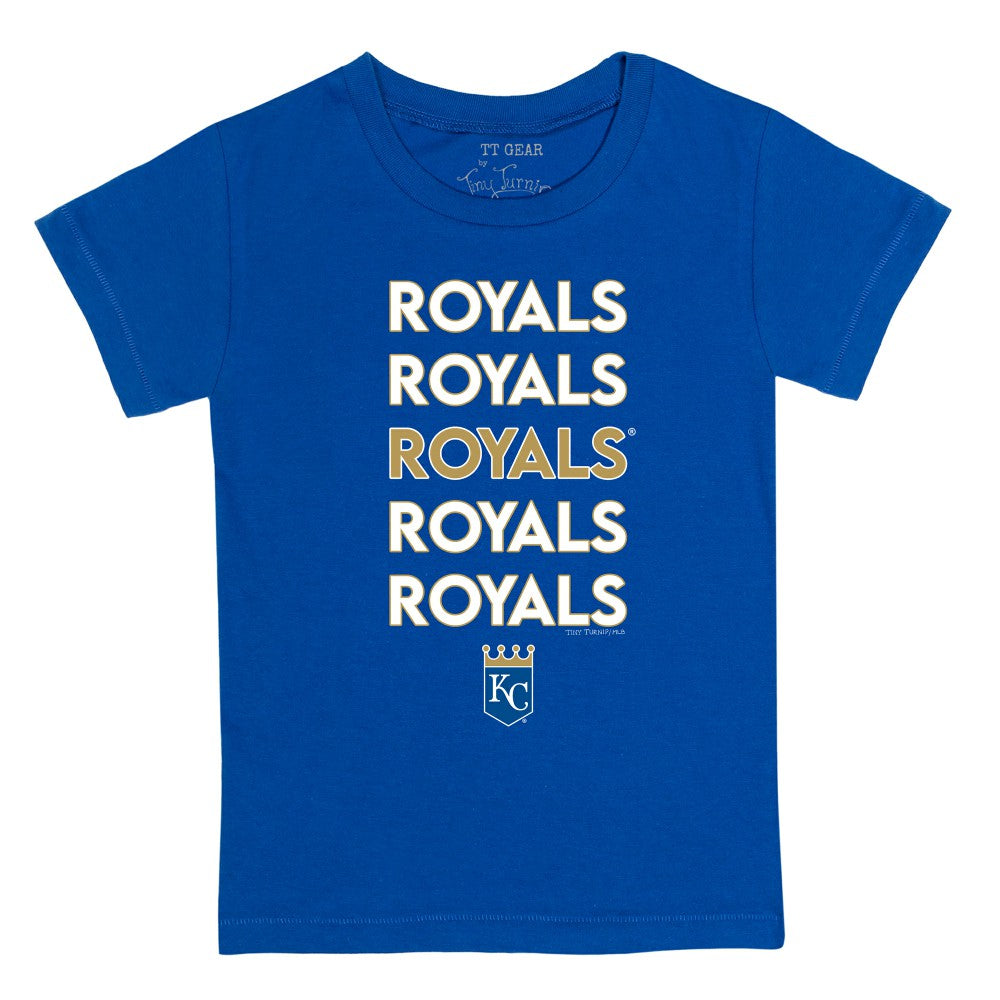 Kansas City Royals Tiny Turnip Youth Stacked T-Shirt - Royal - MLB Lifestyle