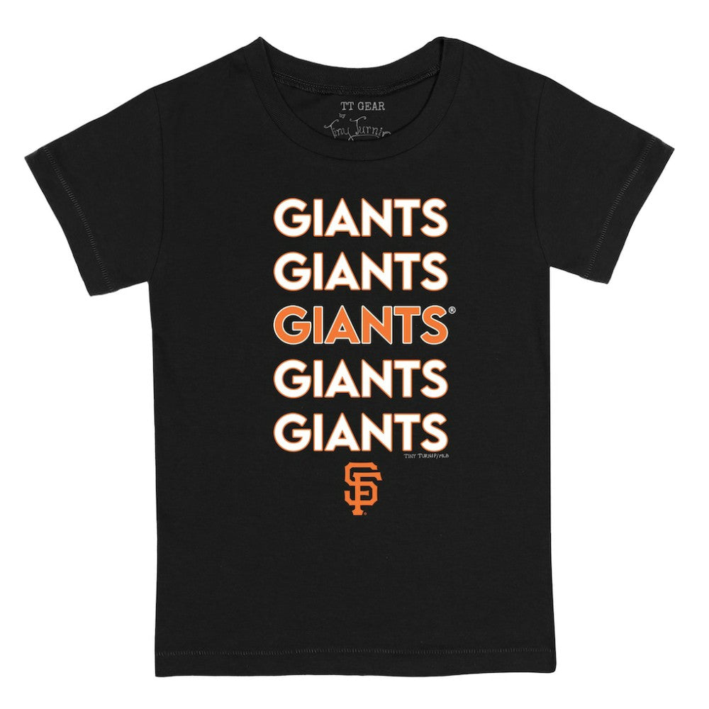 San Francisco Giants Tiny Turnip Youth Stacked T-Shirt - Black - MLB Sale