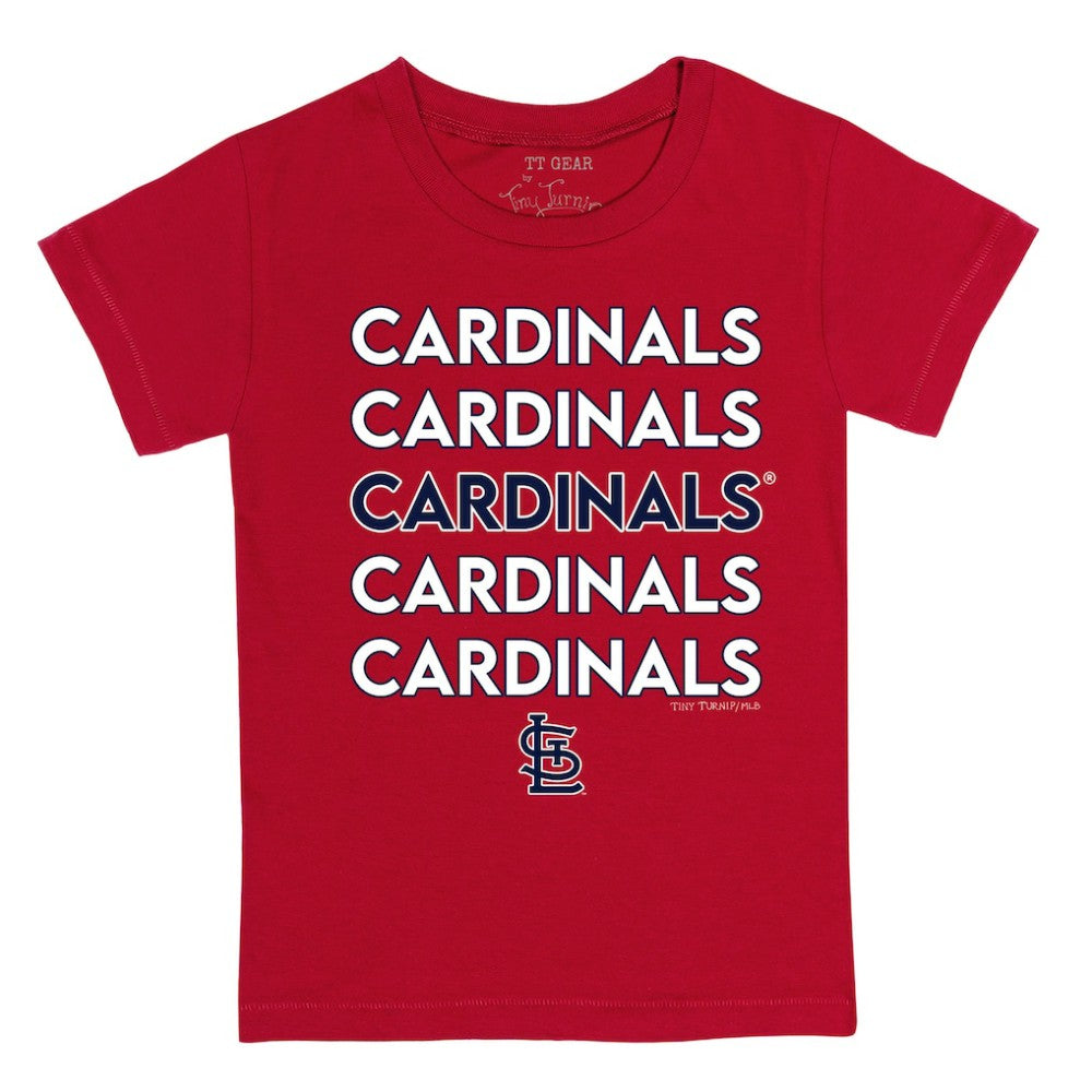 St. Louis Cardinals Tiny Turnip Youth Stacked T-Shirt - Red - MLB Sale