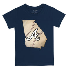 Atlanta Braves Tiny Turnip Youth State Outline T-Shirt - Navy - MLB Discount