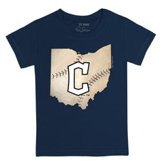 Cleveland Guardians Tiny Turnip Youth State Outline T-Shirt - Navy - MLB Lifestyle