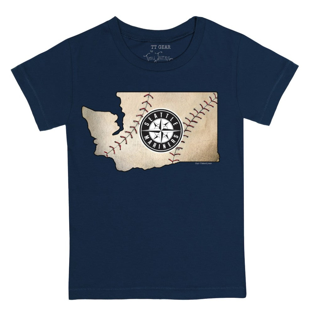 Seattle Mariners Tiny Turnip Youth State Outline T-Shirt - Navy - MLB on Sale