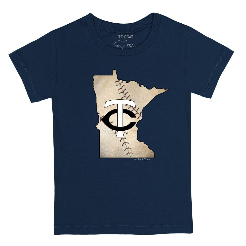 Minnesota Twins Tiny Turnip Youth State Outline T-Shirt - Navy - MLB Lifestyle