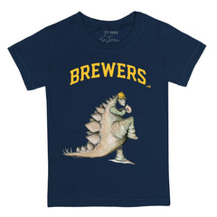 Milwaukee Brewers Tiny Turnip Youth Stega T-Shirt - Navy - MLB Lifestyle