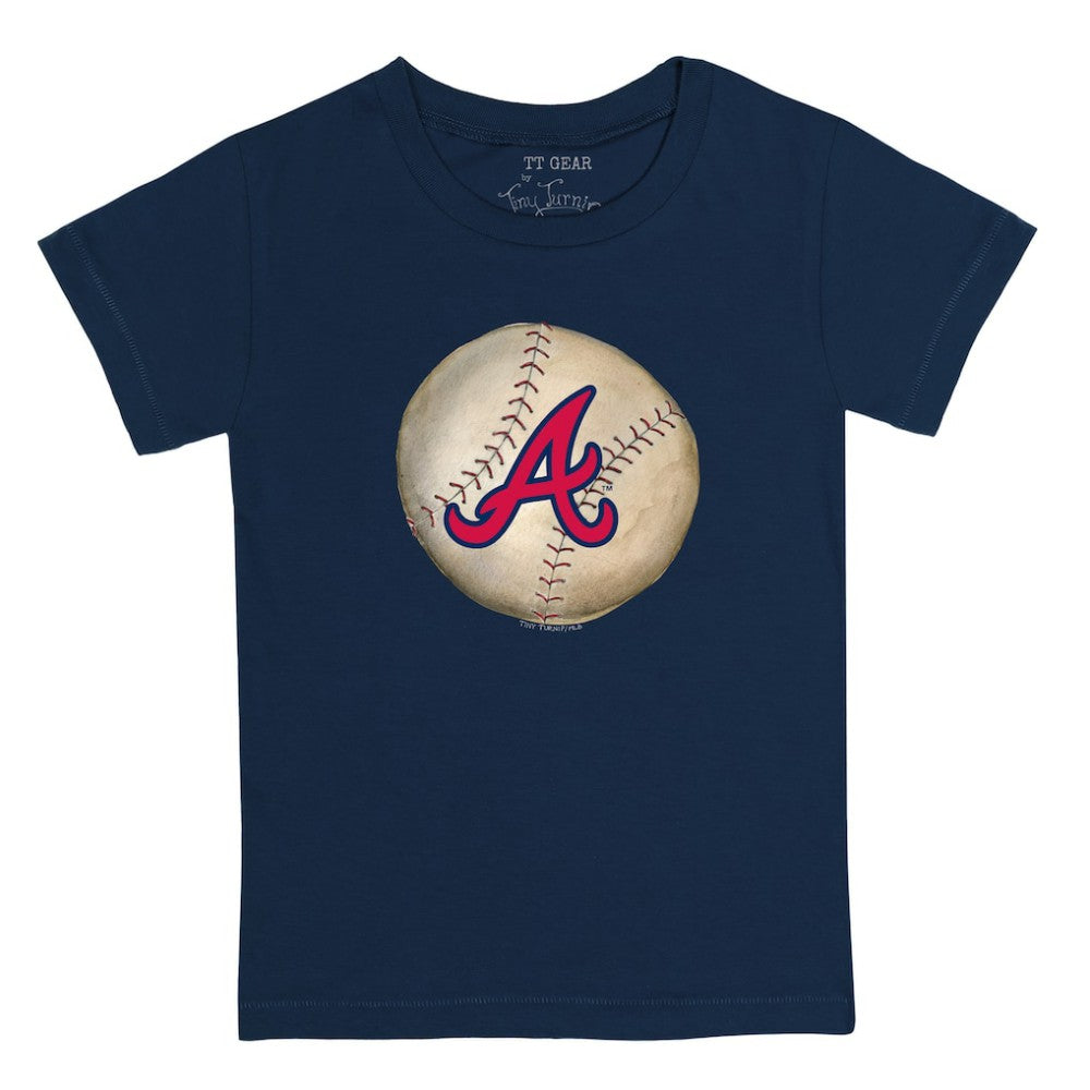 Atlanta Braves Tiny Turnip Youth Stitched Baseball T-Shirt - Navy - MLB Discount