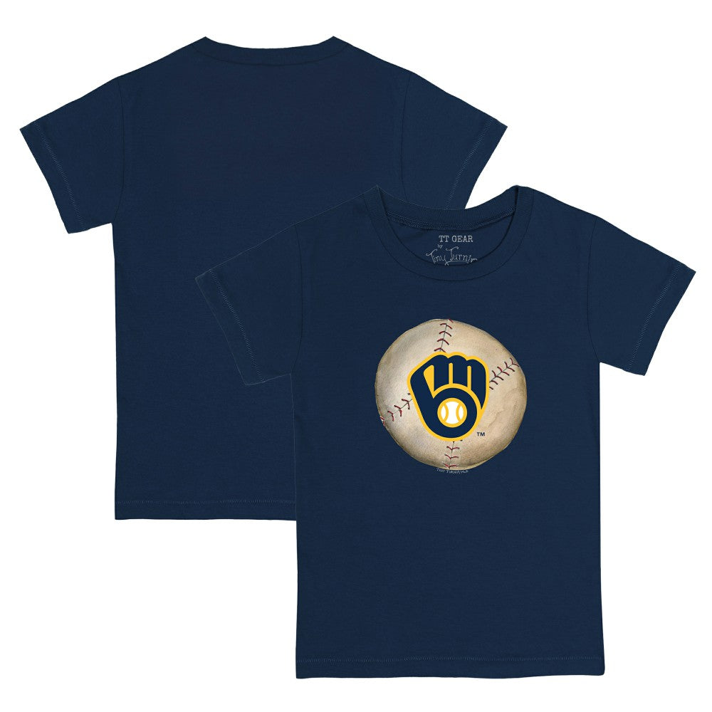 Milwaukee Brewers Tiny Turnip Youth Stitched Baseball T-Shirt - Navy - MLB Online