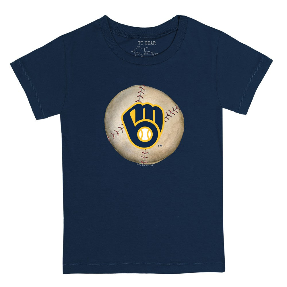Milwaukee Brewers Tiny Turnip Youth Stitched Baseball T-Shirt - Navy - MLB Online