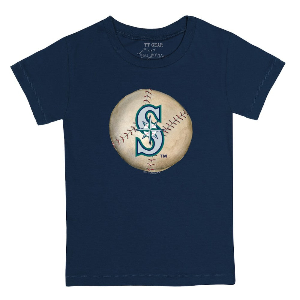 Seattle Mariners Tiny Turnip Youth Stitched Baseball T-Shirt - Navy - MLB Discount