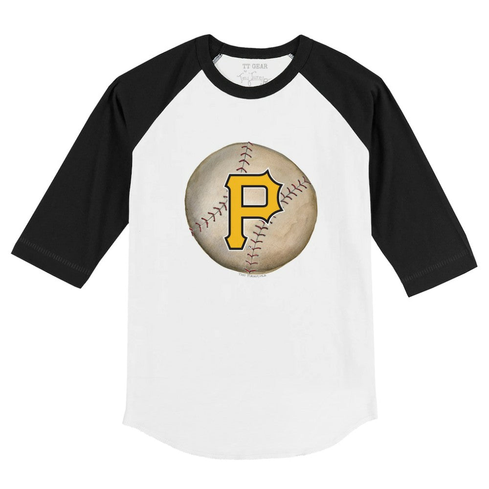 Pittsburgh Pirates Tiny Turnip Youth Stitched Baseball 3/4-Sleeve Raglan T-Shirt - White/Black - MLB Online