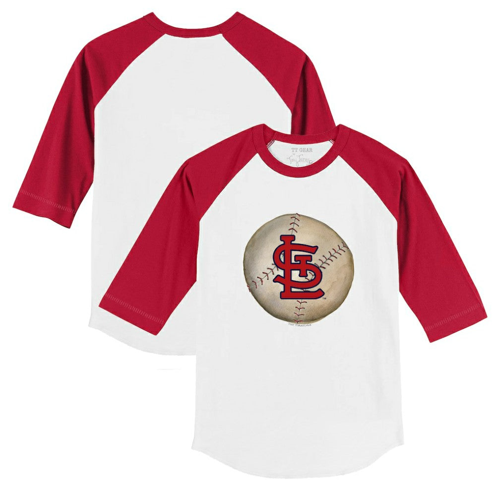 St. Louis Cardinals Tiny Turnip Youth Stitched Baseball 3/4-Sleeve Raglan T-Shirt - White/Red - MLB on Sale