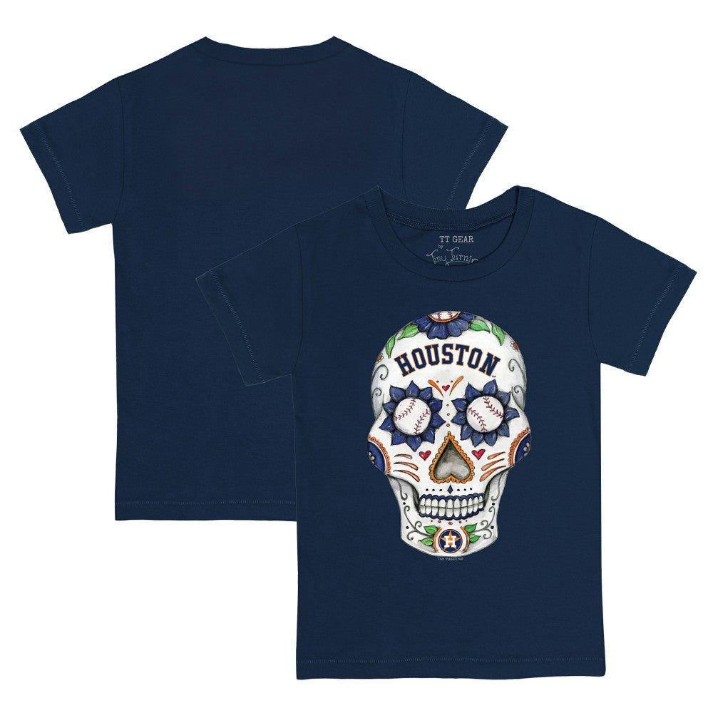 Houston Astros Tiny Turnip Youth Sugar Skull T-Shirt - Navy - MLB Discount