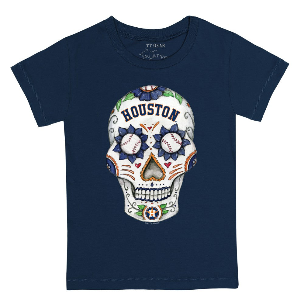 Houston Astros Tiny Turnip Youth Sugar Skull T-Shirt - Navy - MLB Discount