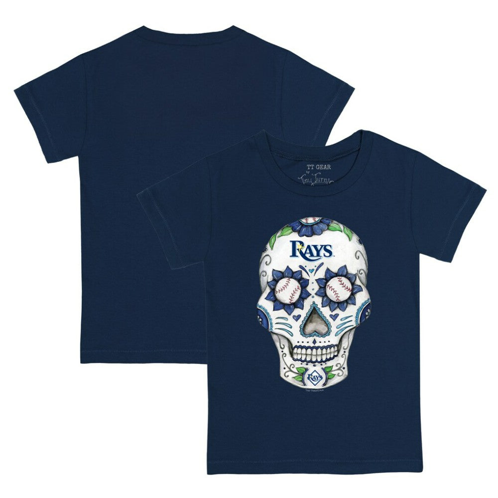 Tampa Bay Rays Tiny Turnip Youth Sugar Skull T-Shirt - Navy - MLB Online