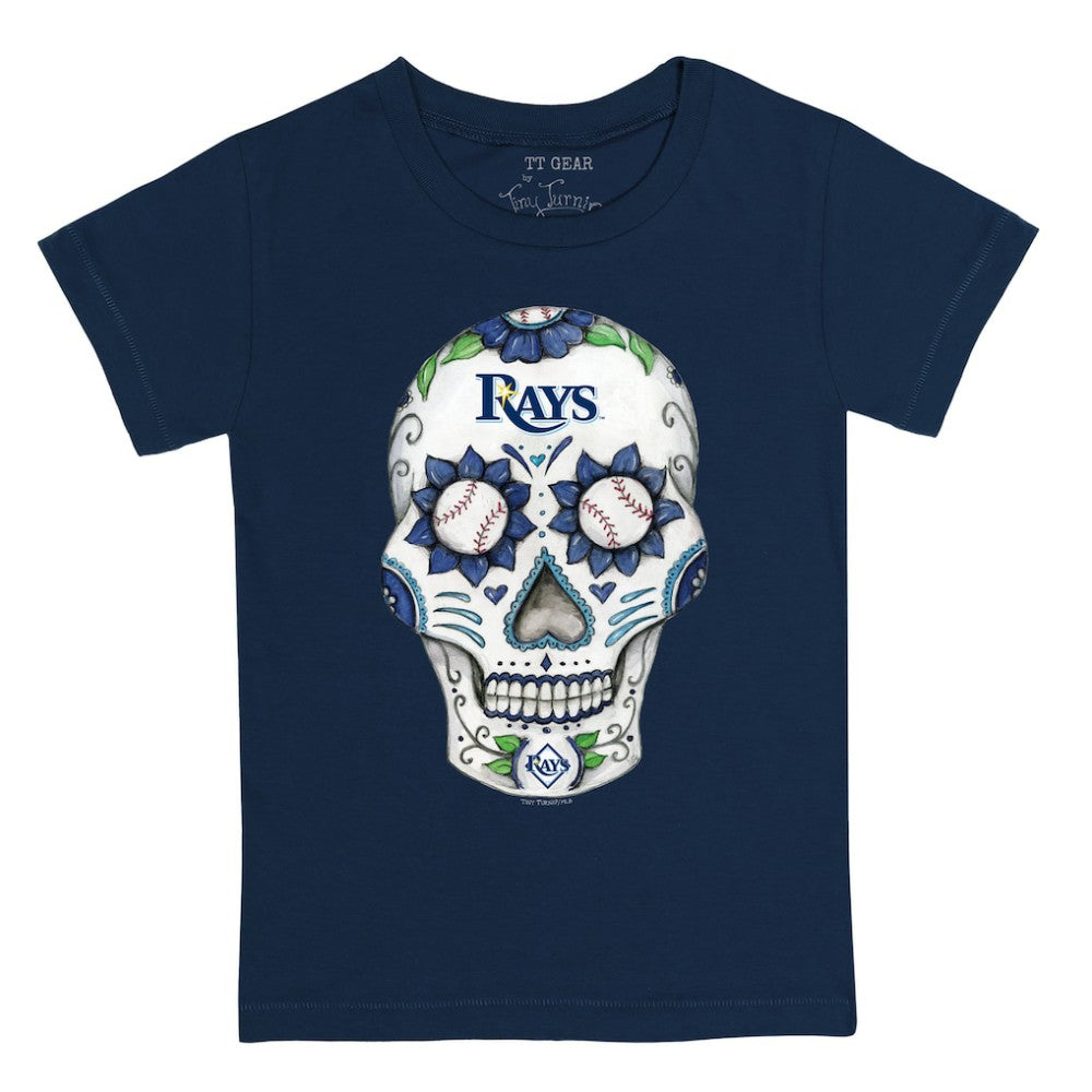Tampa Bay Rays Tiny Turnip Youth Sugar Skull T-Shirt - Navy - MLB Online