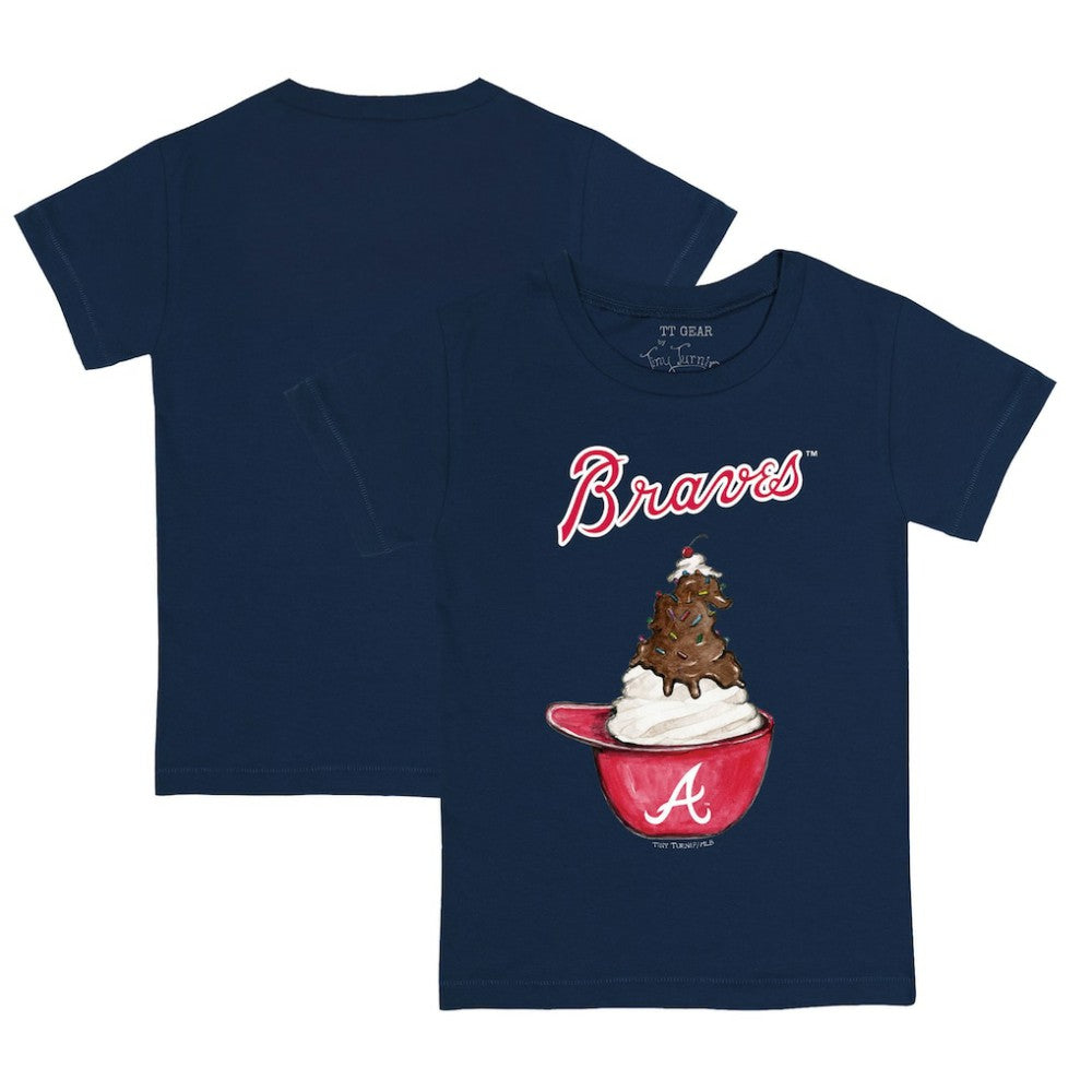 Atlanta Braves Tiny Turnip Youth Sundae Helmet T-Shirt - Navy - MLB Sale
