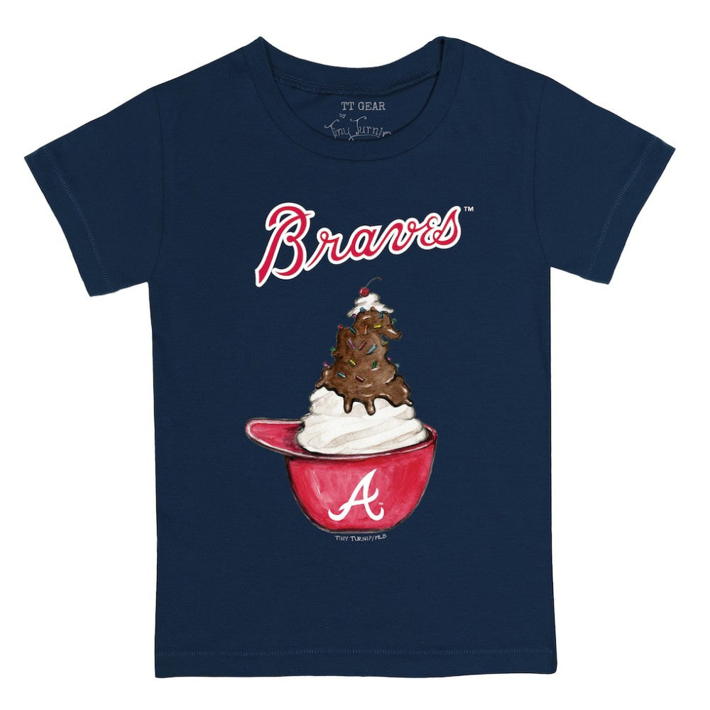 Atlanta Braves Tiny Turnip Youth Sundae Helmet T-Shirt - Navy - MLB Sale
