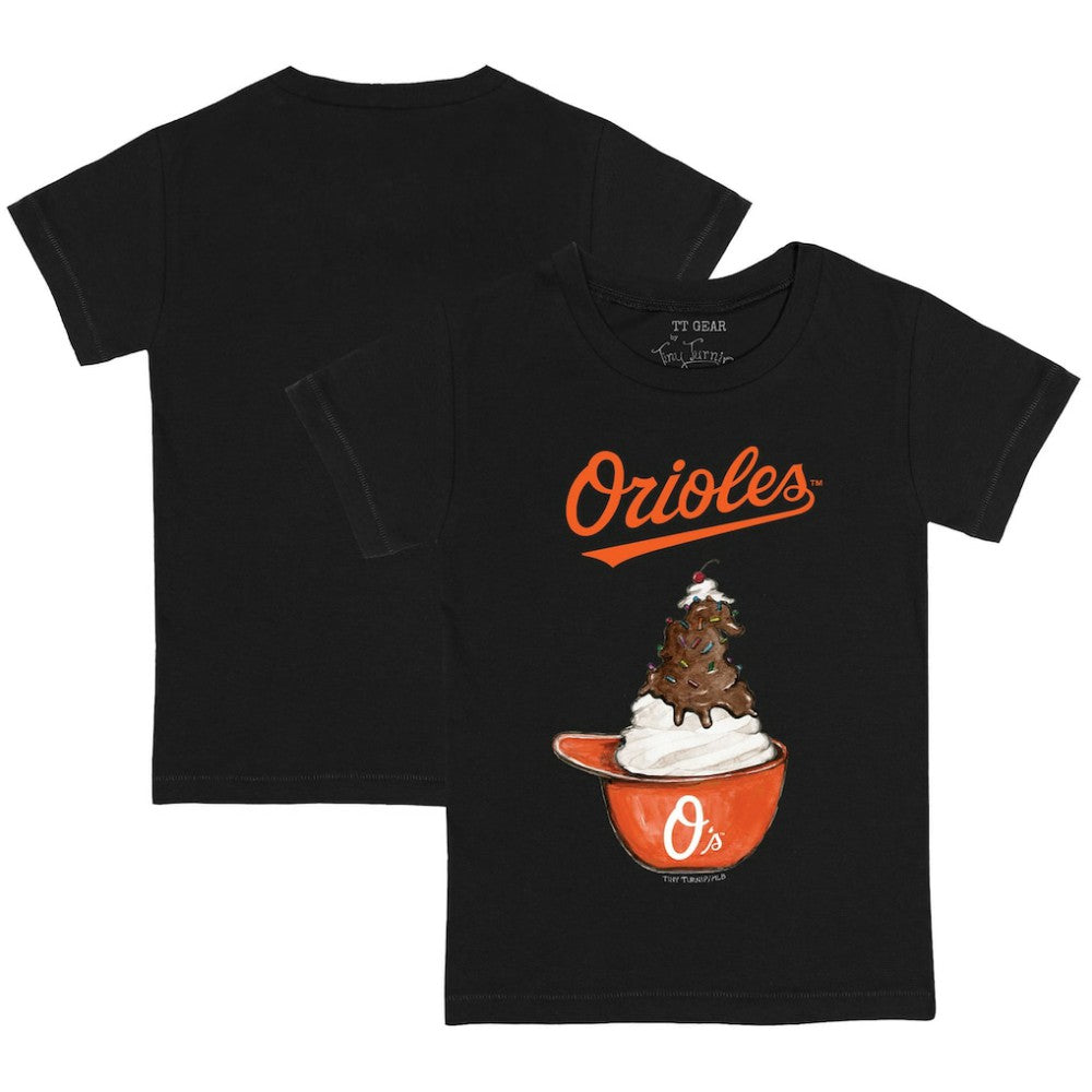 Baltimore Orioles Tiny Turnip Youth Sundae Helmet T-Shirt - Black - MLB Online