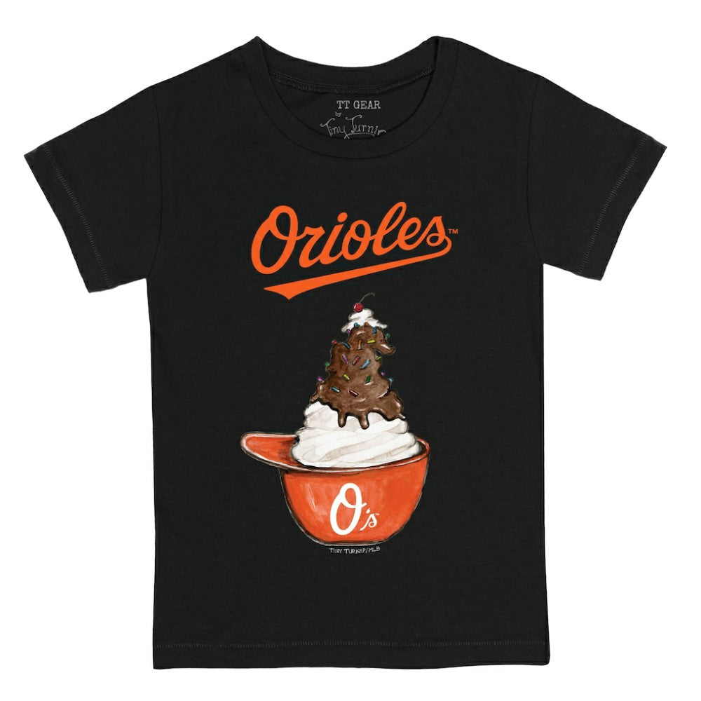 Baltimore Orioles Tiny Turnip Youth Sundae Helmet T-Shirt - Black - MLB Online