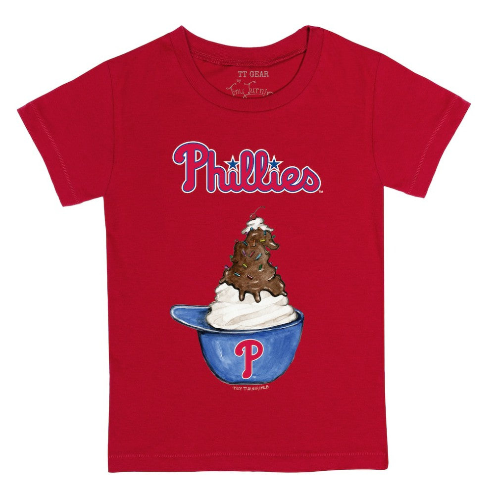 Philadelphia Phillies Tiny Turnip Youth Sundae Helmet T-Shirt - Red - MLB on Sale
