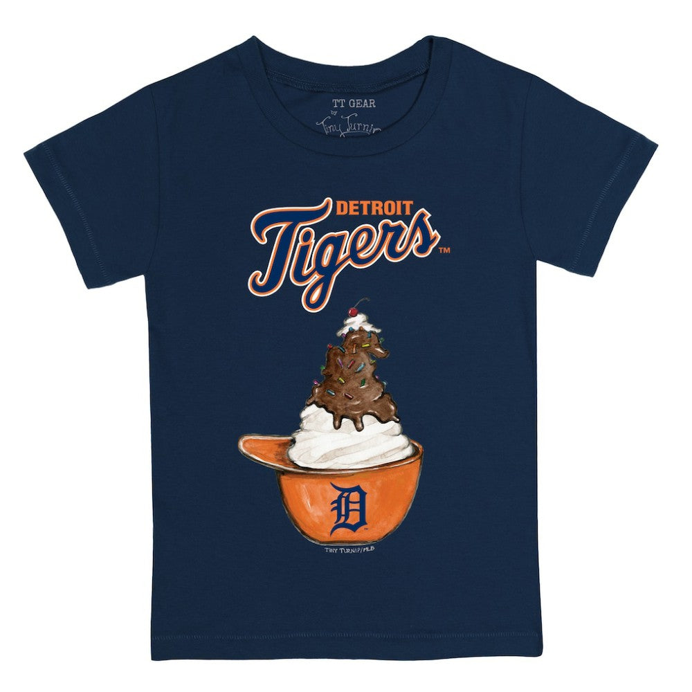 Detroit Tigers Tiny Turnip Youth Sundae Helmet T-Shirt - Navy - MLB Sale