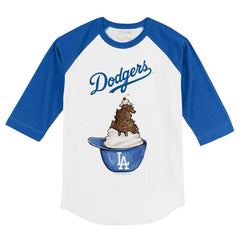 Los Angeles Dodgers Tiny Turnip Youth Sundae Helmet 3/4-Sleeve Raglan T-Shirt - White/Royal - MLB Online