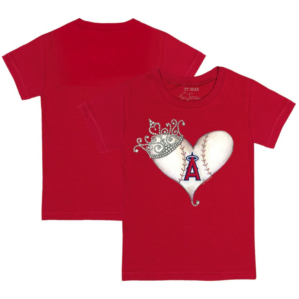 Los Angeles Angels Tiny Turnip Youth Tiara Heart T-Shirt - Red - MLB Discount