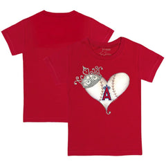 Los Angeles Angels Tiny Turnip Youth Tiara Heart T-Shirt - Red - MLB Discount
