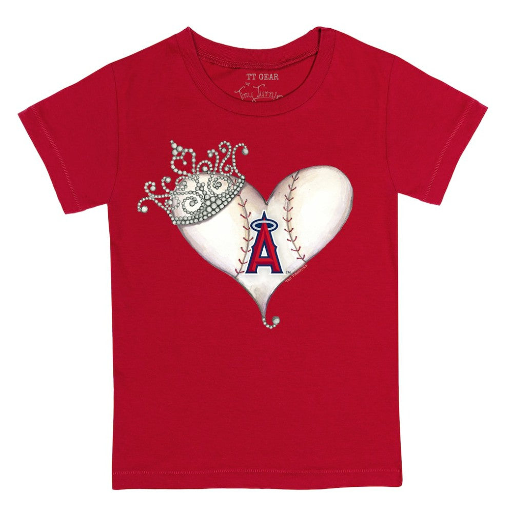 Los Angeles Angels Tiny Turnip Youth Tiara Heart T-Shirt - Red - MLB Discount