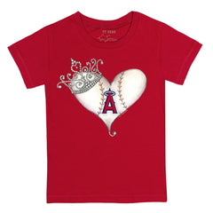 Los Angeles Angels Tiny Turnip Youth Tiara Heart T-Shirt - Red - MLB Discount