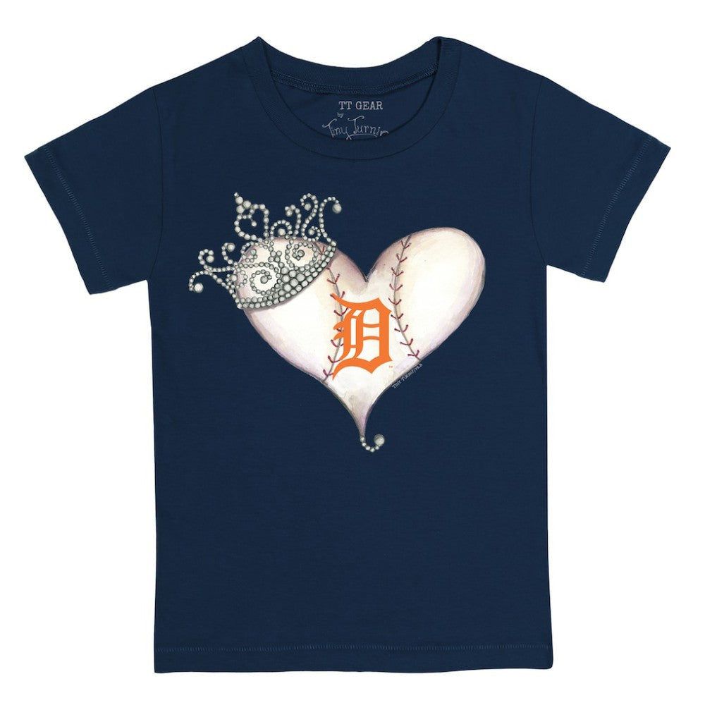 Detroit Tigers Tiny Turnip Youth Tiara Heart T-Shirt - Navy - MLB Sale